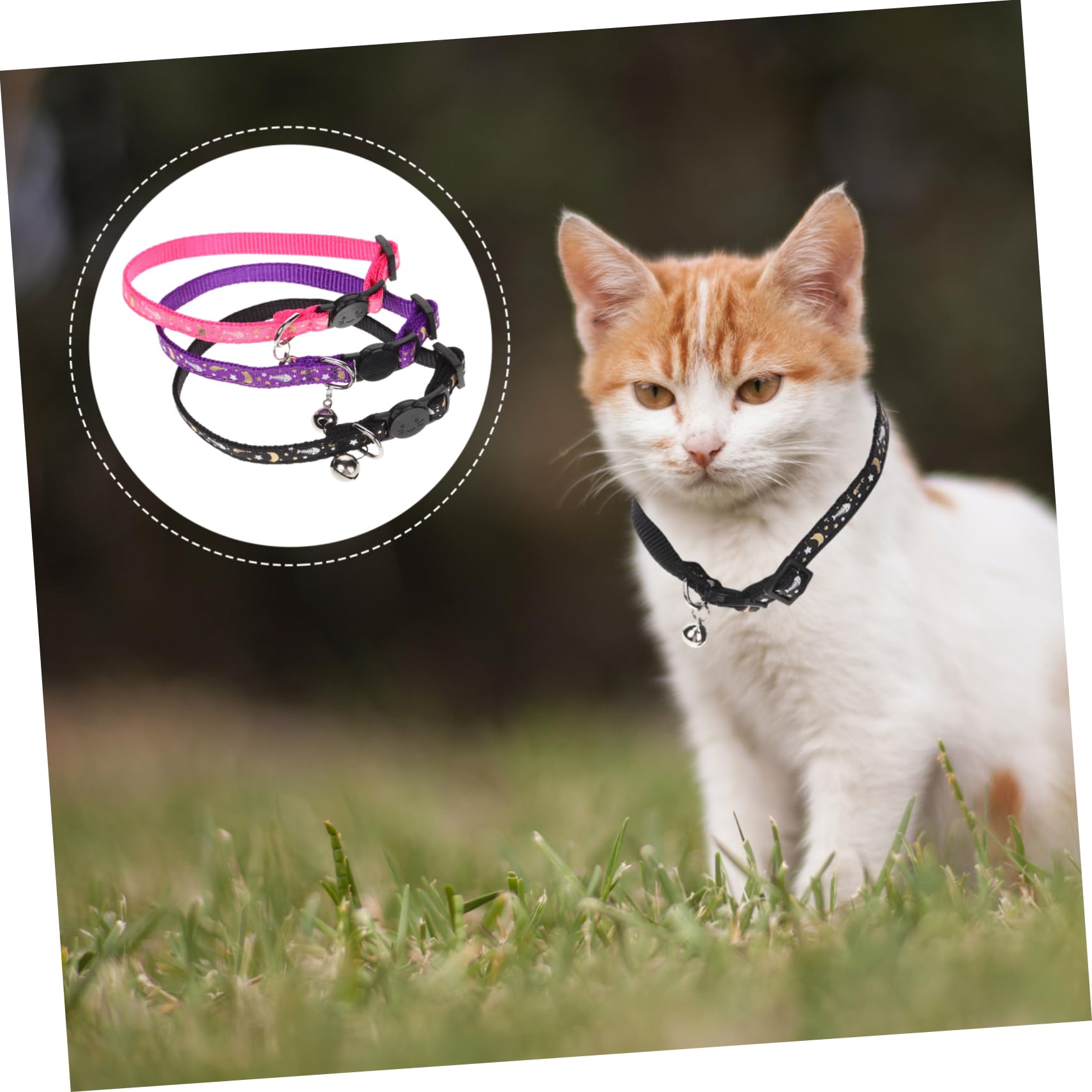 POPETPOP 9 STK Leuchtendes Katzenhalsband Dekoratives Katzenhalsband Katzenhalsbänder Katze Halskette Reflektierendes Hundehalsband Entzückendes Kätzchenhalsband Haustierzubehör Sanft Stoff
