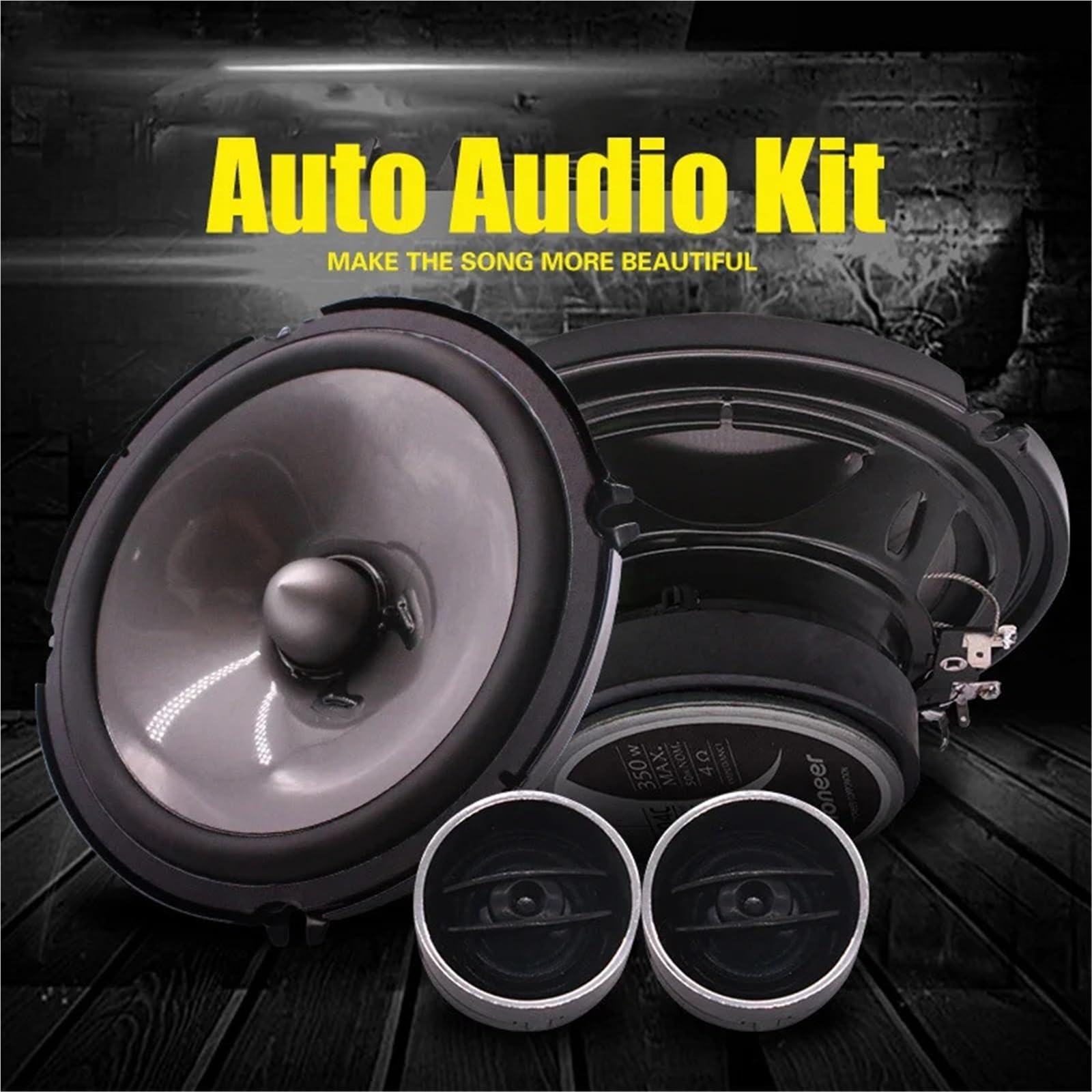 Audio para Coche Tweeters para Coche Kit de Audio para automóvil de 6,5 Pulgadas, 4 ohmios RMS, 50 W, Altavoz de música estéreo HiFi de Rango Completo para Puerta Delantera