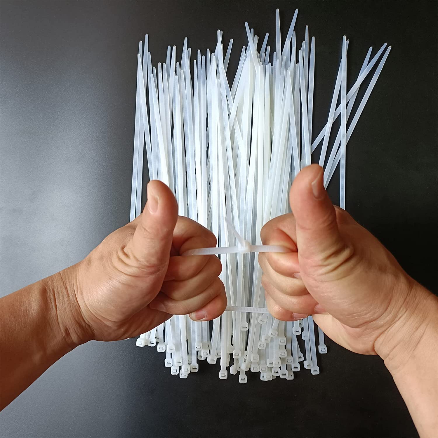 1000 bridas para cables resistentes, bridas de plástico de alta calidad con resistencia a la tracción de 50 libras, bridas resistentes a los rayos UV, correas de nailon blanco con autobloqueo para