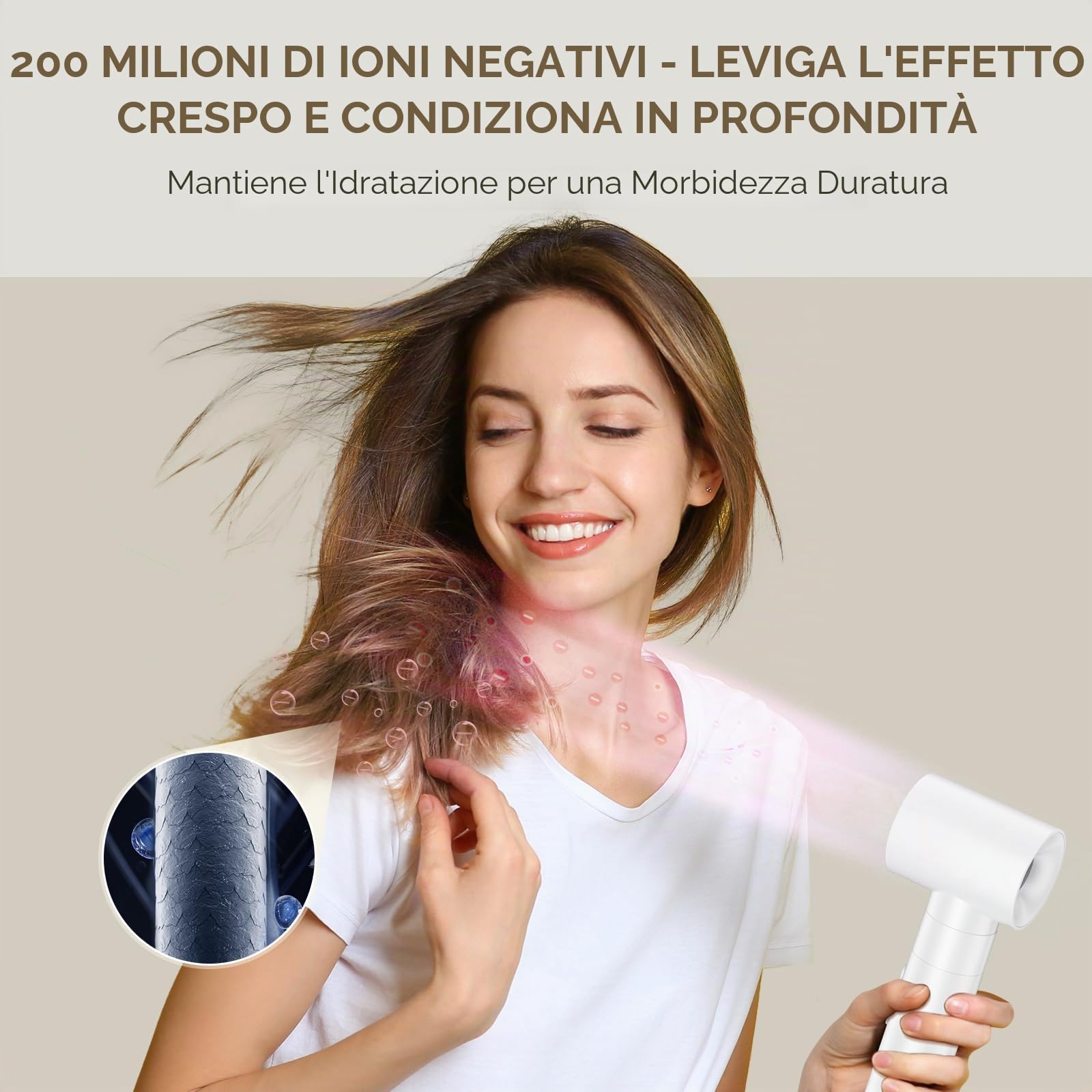 ANLAN Spazzola per asciugacapelli 4 in 1 MultiStyle con asciugacapelli, spazzola lisciante, ferro arricciacapelli automatico per tutti i tipi di capelli, spazzola per acconciatura
