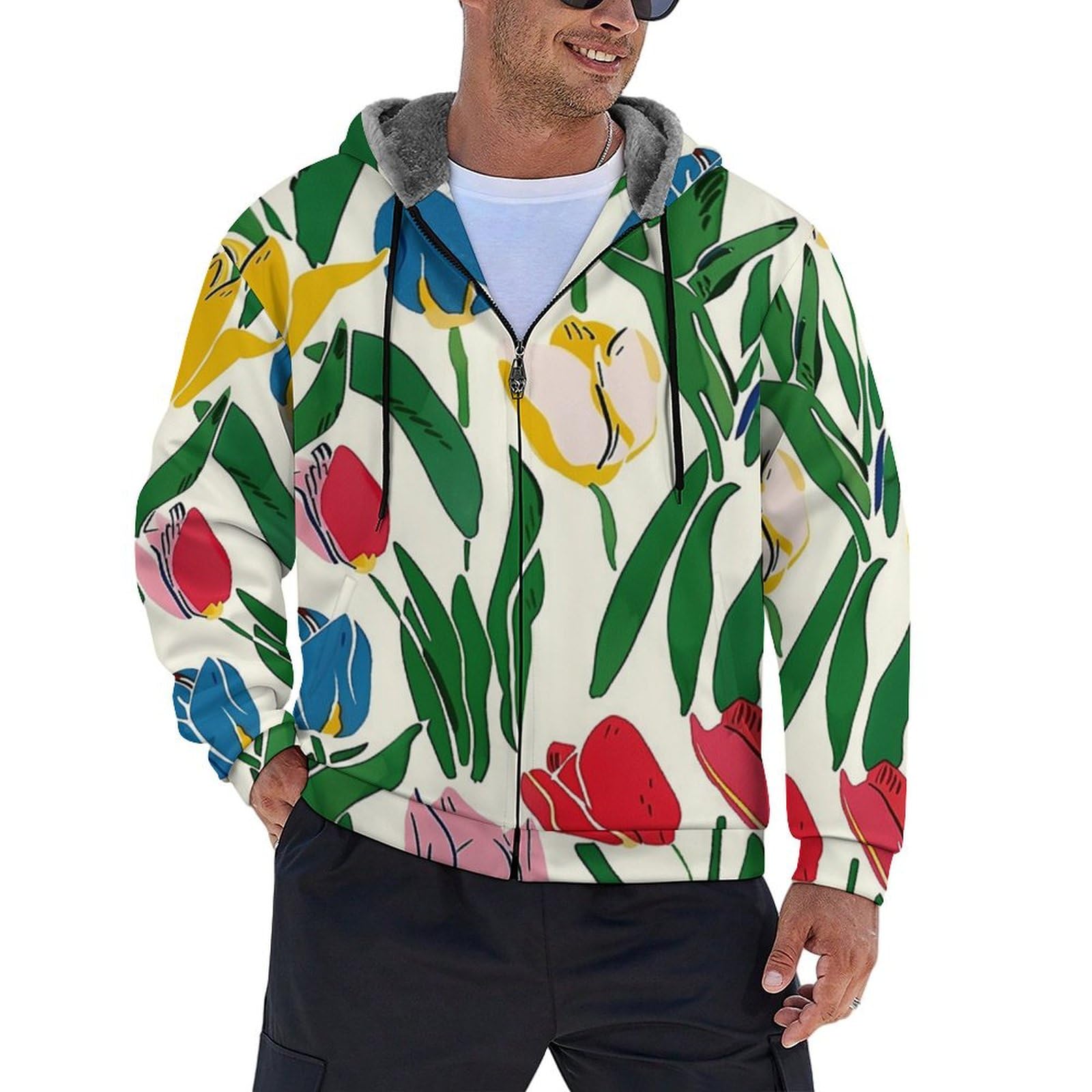 Chaqueta polar para hombre con capucha abrigo de invierno cálido senderismo 8