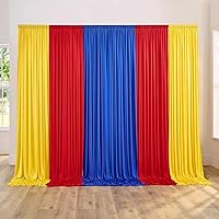 Vista 9 de 10ft x 10ft Wrinkle Free Backdrop Curtain Red&Black Backdrop Curtain for Parties, Polyester Photography Backdrop Drapes for Birthday Party