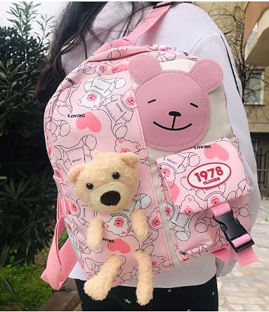 Oyuncaklı Günlük Sırt Çantası, Pembe, Unisex