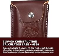 Vista 2 de Occidental Leather Estuche para calculadora de construcción con clip - Café - Fabricado en Estados Unidos