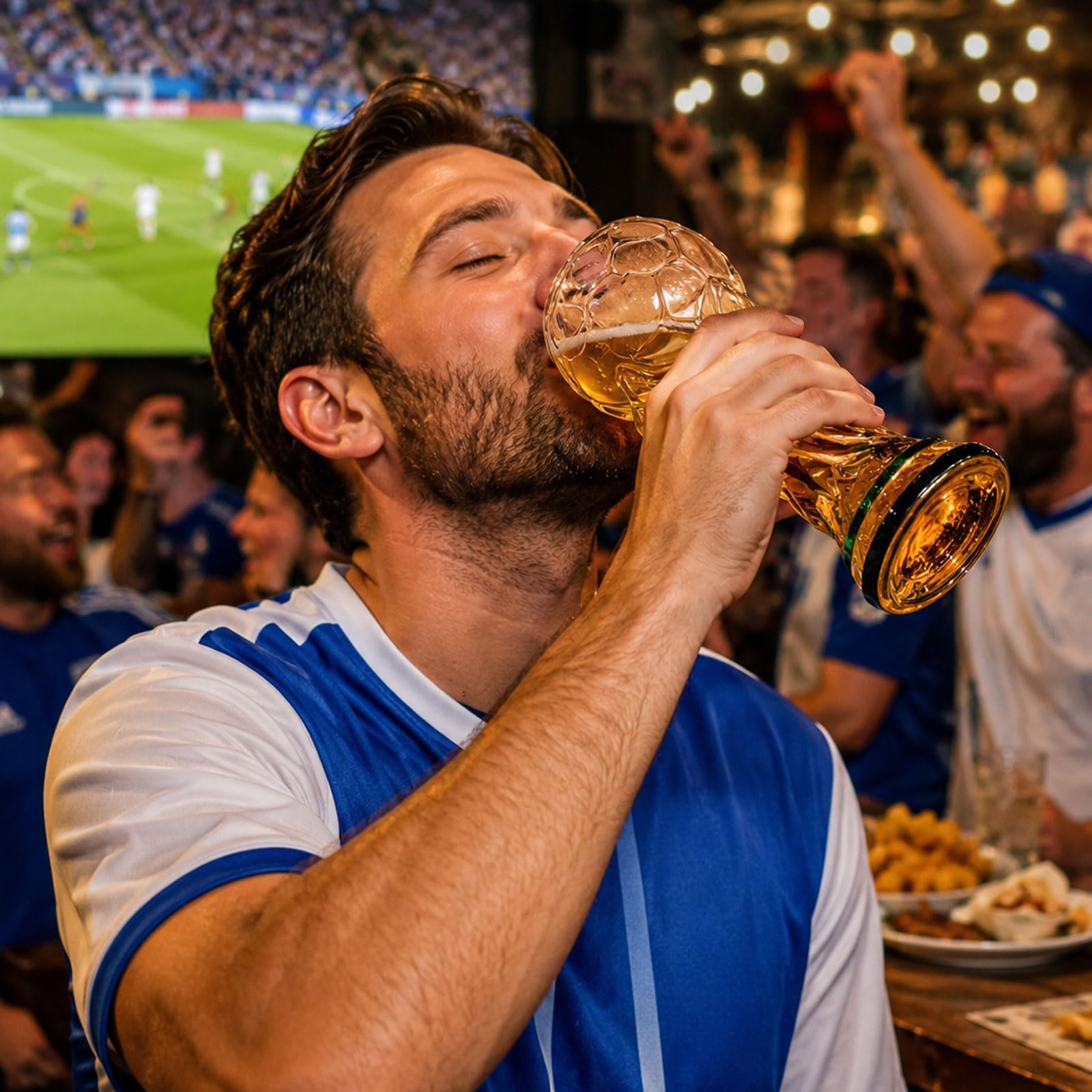 Bocguy Verre a Biere Coupe du Monde, 500ml Football Verres a Biere, WM Tasse à Bière pour Regarder des Matchs de Football et des Fêtes(Revêtement de Couleur)