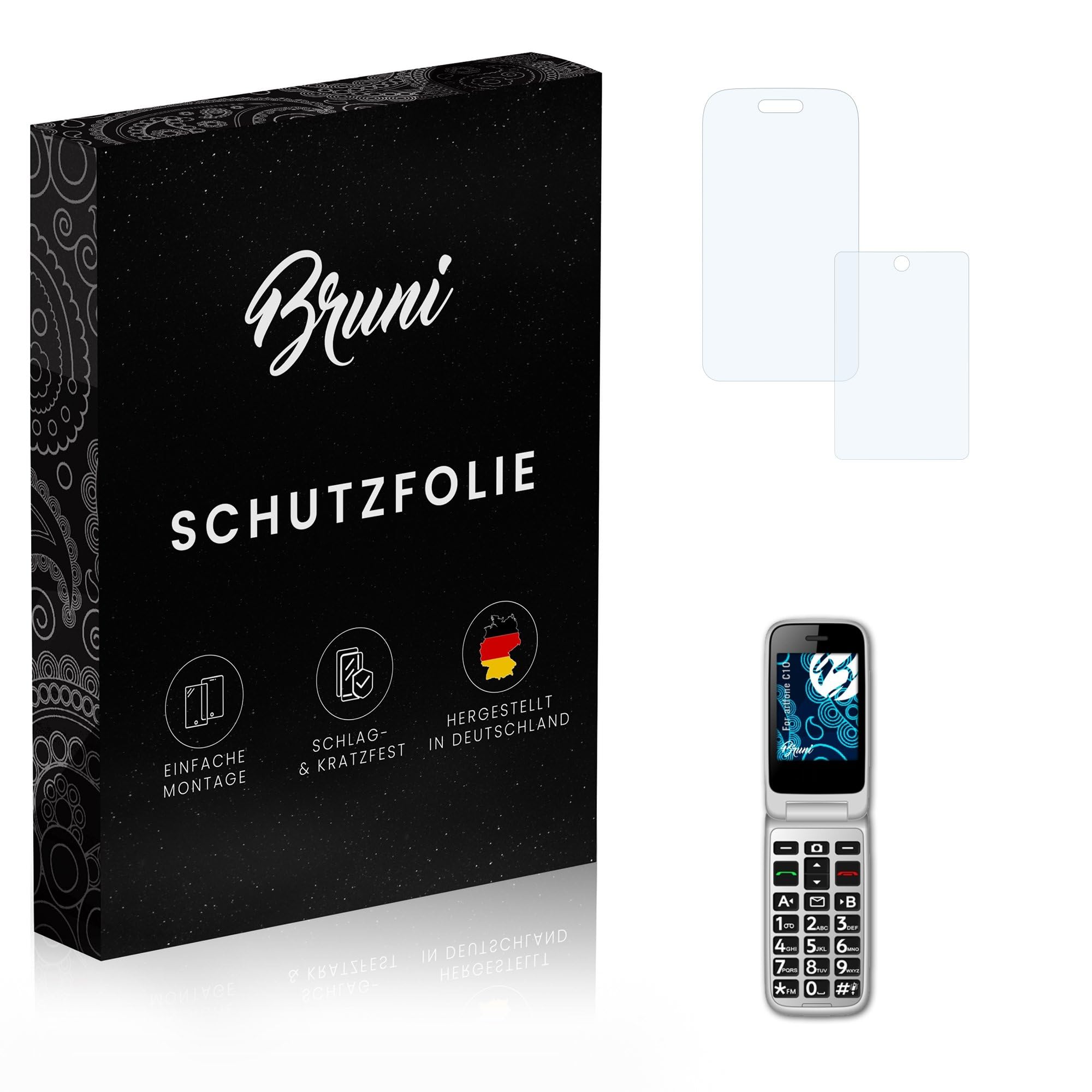 Bruni Screen Protector compatible with artfone C10 Protector Film, crystal clear Protective Film (Set of 2)