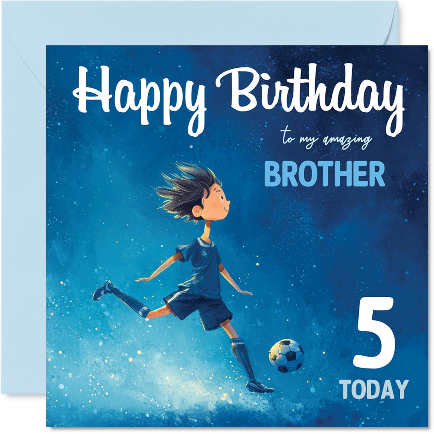 5th Birthday Cards for Boys - Football Boy - Happy Birthday Card for 3 Year Old Boy Brother Sibling, 145mm Bday Greeting Cards