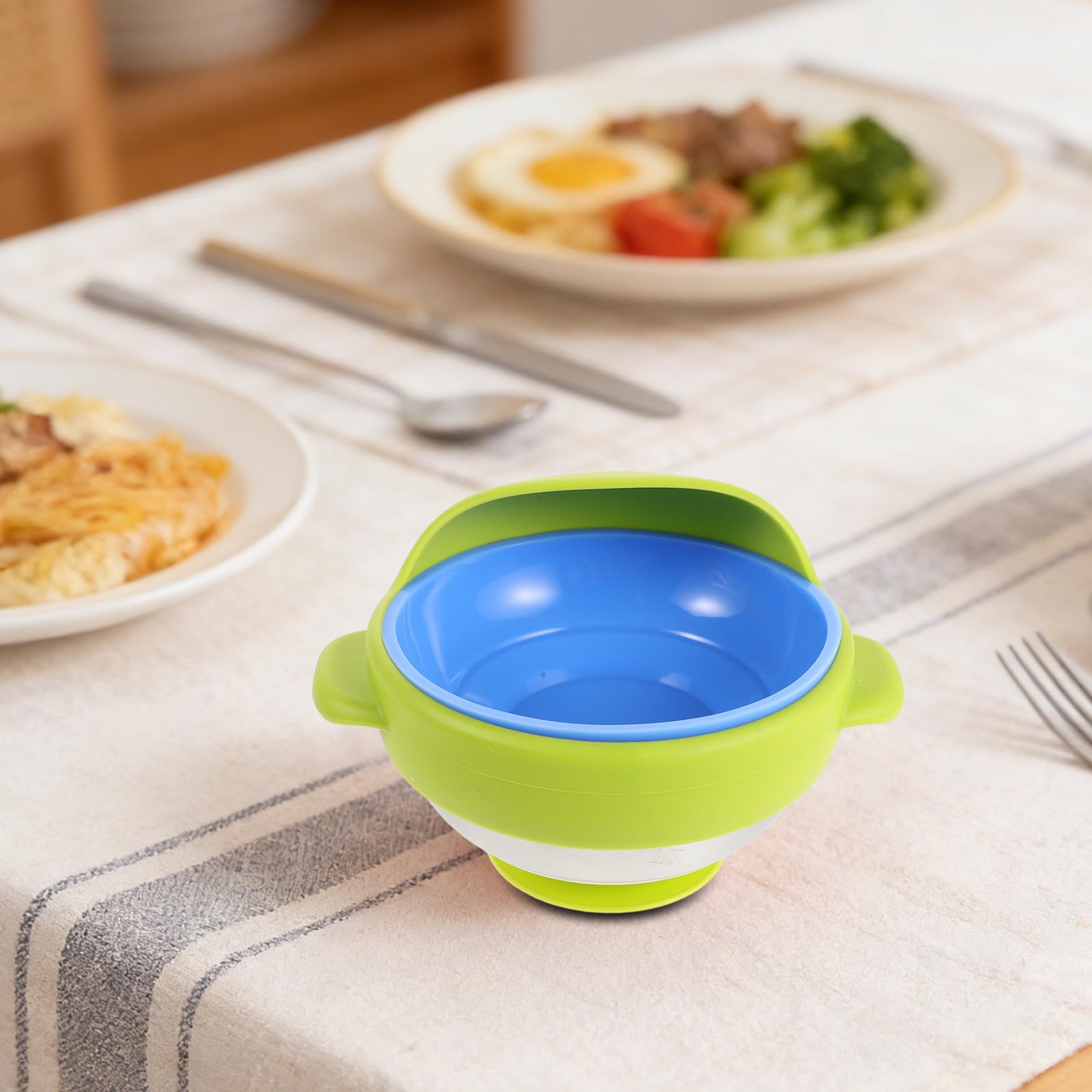 IMIKEYA Juego de Utensilios Antivibración para Personas Mayores Temblores, Cuenco Antiderrame Irrompible Verde y Diseño Adaptativo para Entrenamiento y Alimentación Asistida