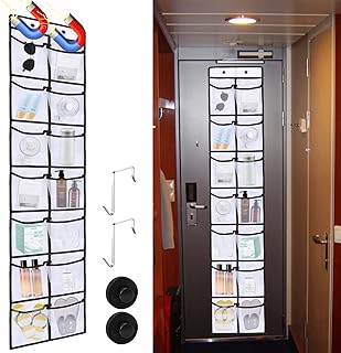 Over The Door Organizer For Cruise Ships|Magnetic Door Organizers with 14-Pocket for Cruise Ship|61"x11"|Cruise Over the Door Organizer,Magnetic Shoe Rack for Cruise,Behind-Door Storage