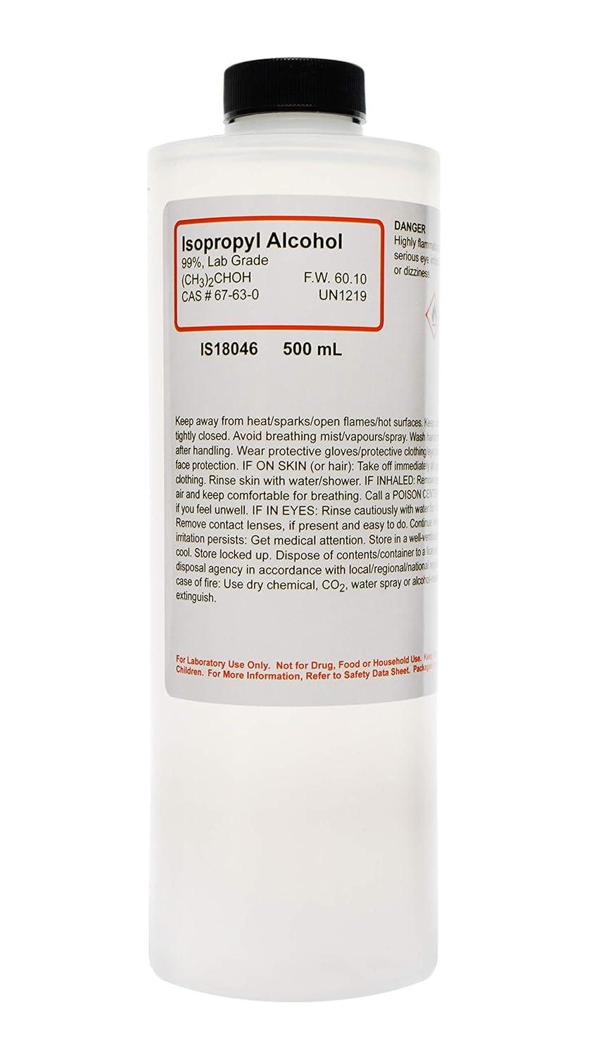 Isopropyl Alcohol 99%, 500mL - Laboratory Grade - The Curated Chemical Collection