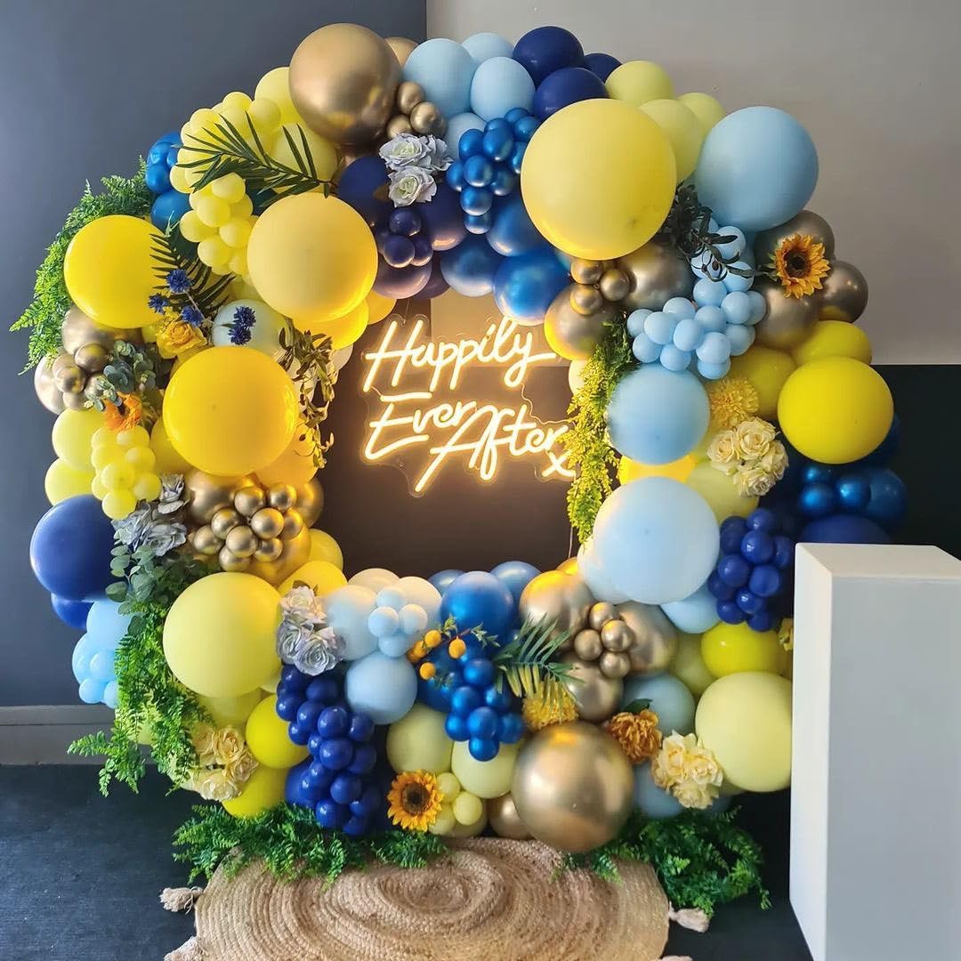 207Pcs Royal Blue Yellow Balloon Arch Kit for Summer Lemon Birthday Wedding Party Decoration,Amalfi Coast Decors Her Main Squeeze Bridal Shower Graduation Party Supplies thumbnail