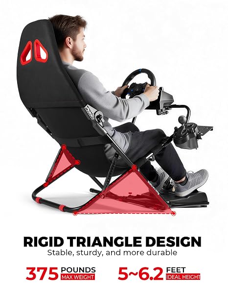 RACGTING Racing Simulator Cockpit for G920 G29 G923, Foldable Racing Simulator for Thrustmaster T248X T248 T300 T150 458 TX PS5 PS4 PC (Black)