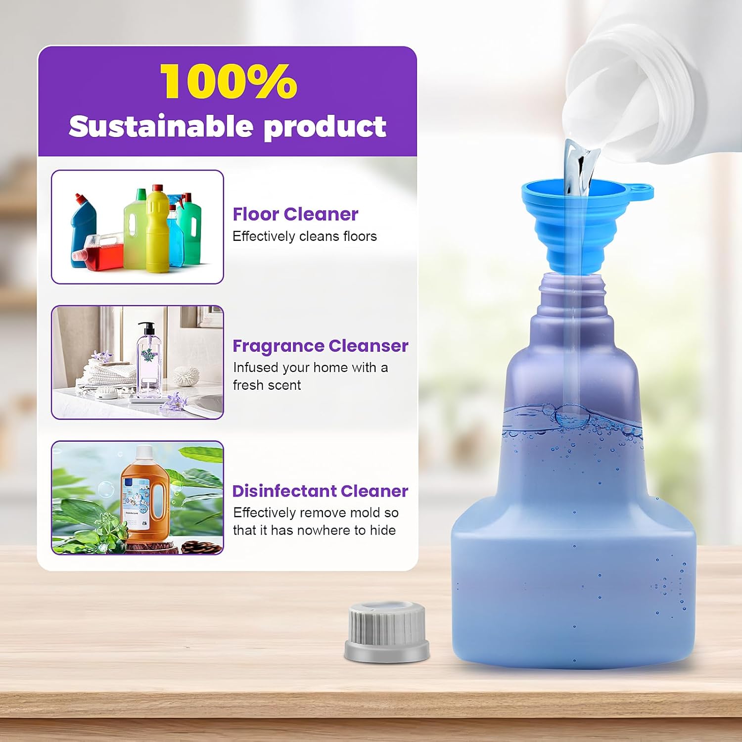 Reusable Bottle for Swiffer Wet Jet Mop, 500ml /17 FL OZ Cleaner Solution Empty Bottle