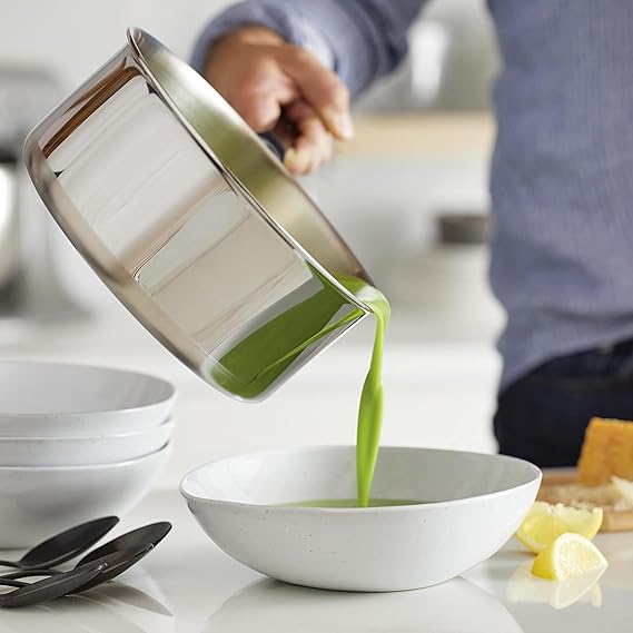 Crafted from 5 layers of stainless steel and aluminum, the 5-Ply Clad Polished Saucepan ensures even heat distribution and precise temperature control. The aluminum core sandwiched between the stainless steel layers provides quick and efficient heating, preventing hot spots that could lead to uneven cooking.