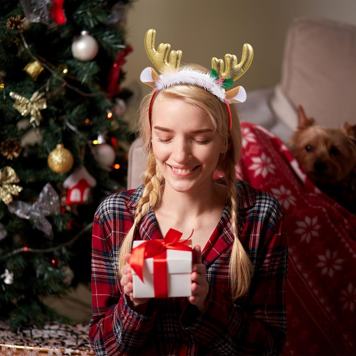 36 Pcs Christmas Headbands bulk with Assorted Design Reindeer Antlers Holiday Headbands Accessories for Adults - Image 4