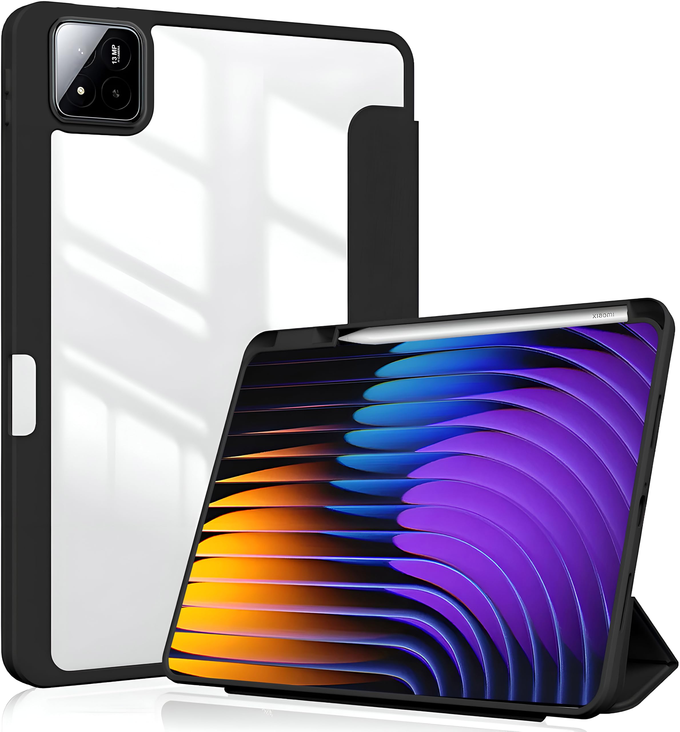 ProElite Cover for Xiaomi Mi Pad 7/7 Pro 11.2 inch case Cover, Transparent Flip Case for Xiaomi Mi Pad 7/7 Pro 11.2 inch with Pen Holder (Supports Auto Sleep Wake Function), Black-image-41