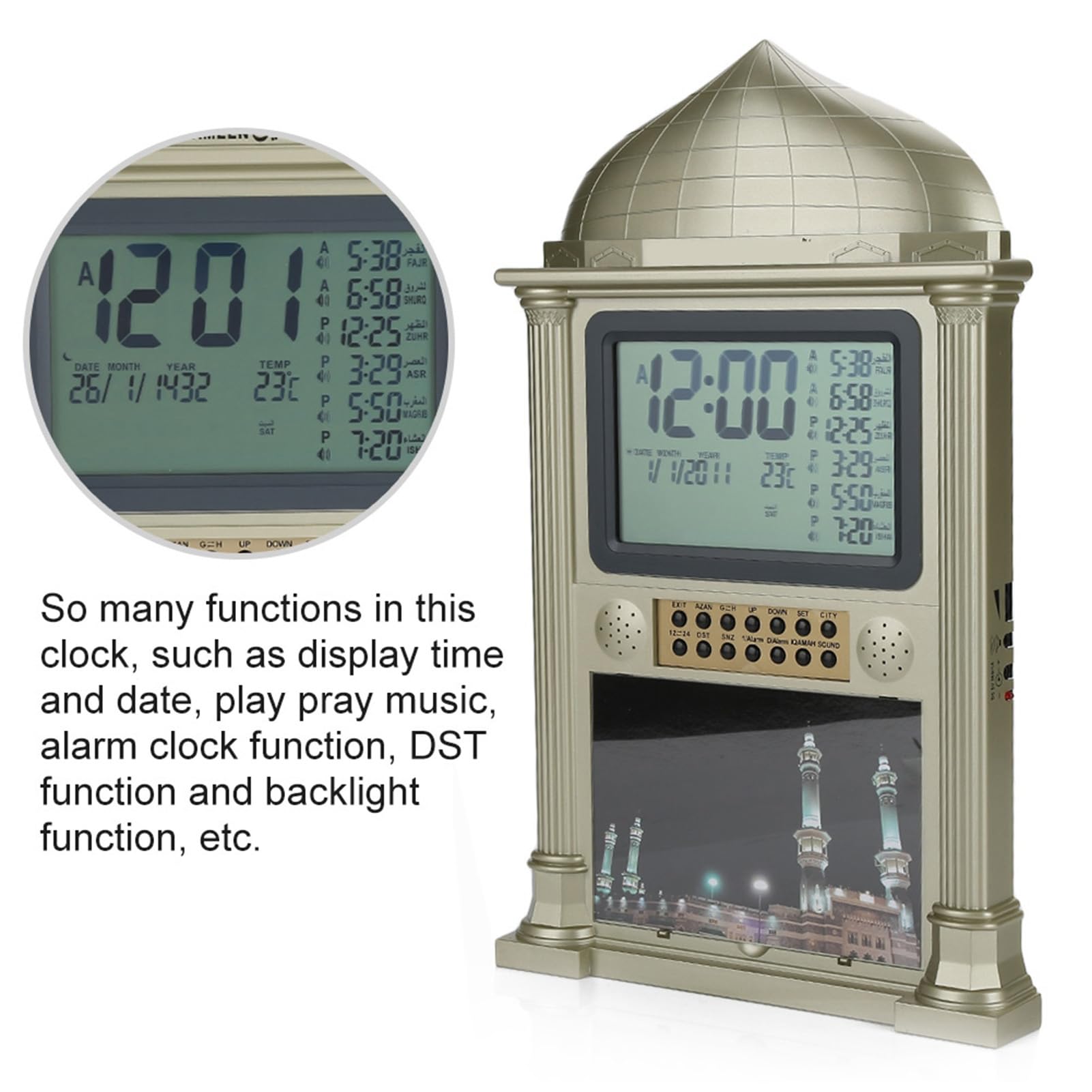 Reloj Despertador Digital con Pantalla LED, indicador de Hora Brillante para Uso en Dormitorio, hogar u Oficina (1 Unidad)