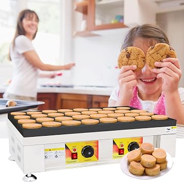 2400W Non-Stick Electric Red Bean Cake Making Machine, Auto Burger Making Machine, Wheel Bread Cake Machine with 32 Holes, CE/FCC/CCC/PSE