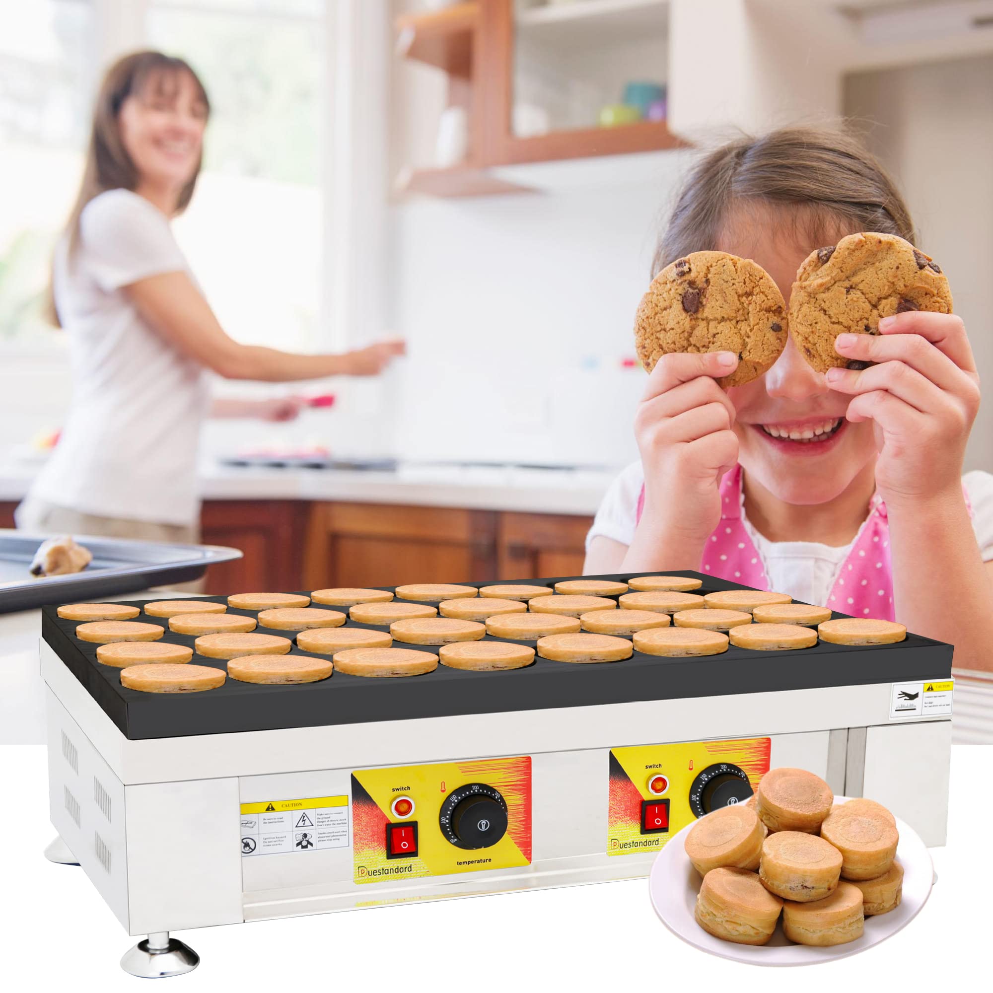 Macchina per Fare la Torta di Fagioli Rossi elettrica Commerciale, Macchina per Waffle Antiaderente, Macchina per Torta di Fagioli Rossi di Taiwan a 32 Fori, 2400 W, Temperatura Regolabile
