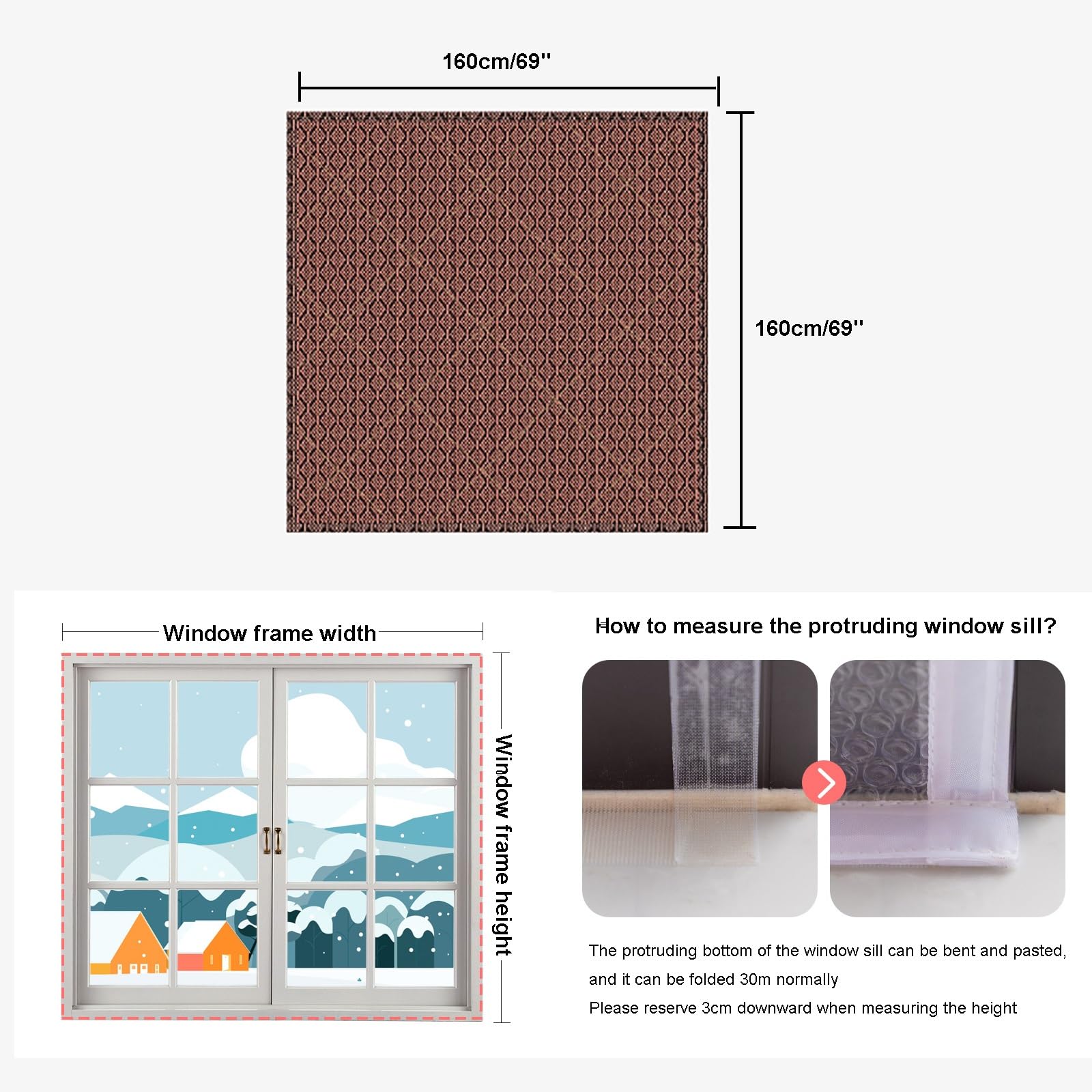 Kit di isolamento termico per finestre, pellicola termica per ridurre il rumore e il freddo, rivestimento isolante antivento per l'inverno, facile da installare,