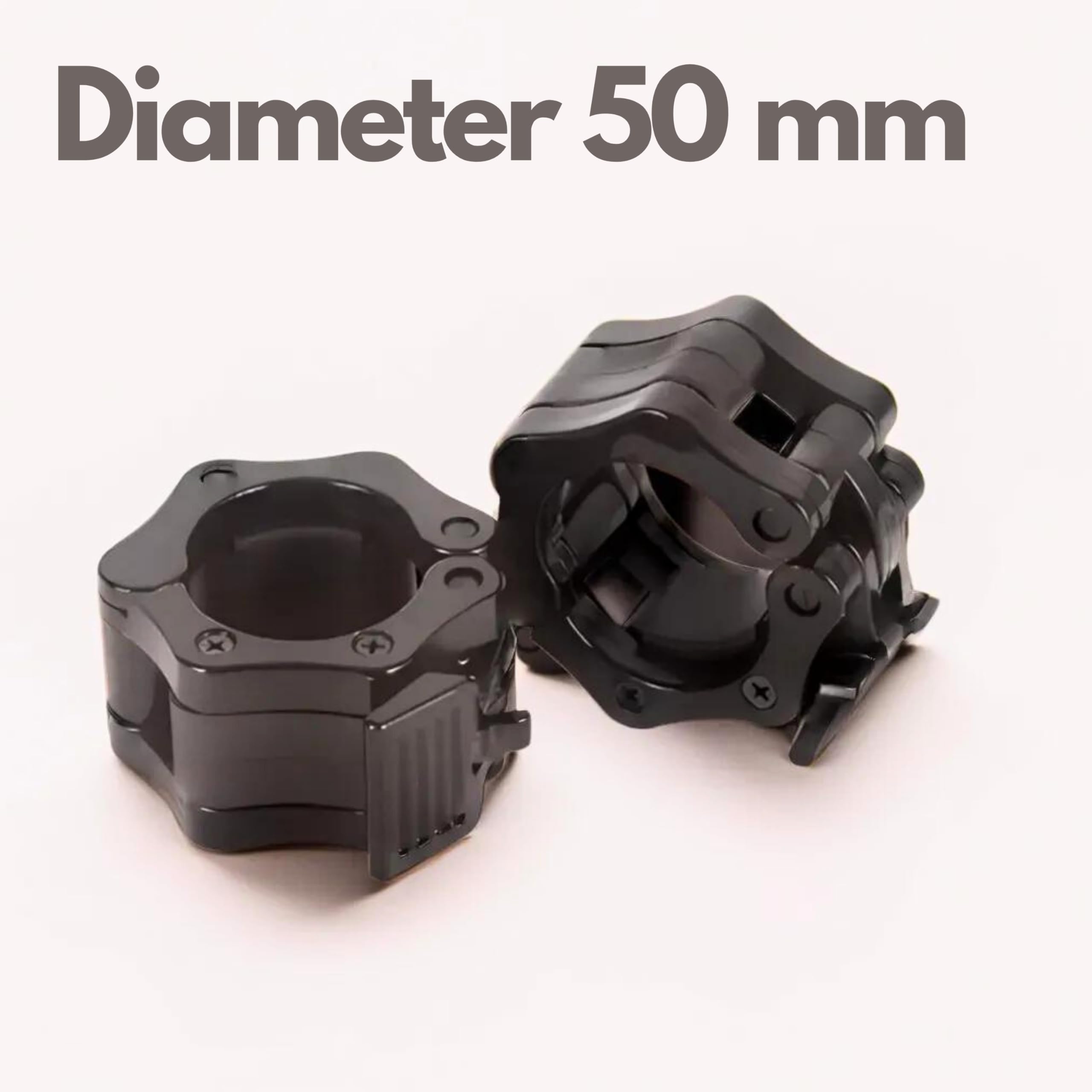Ferma Dischi per Bilanciere 50 mm, Fermadischi a Collare Safe Lock per Dischi Palestra Coppia di Blocca Dischi 50 mm, Ferma Pesi per Bilanciere