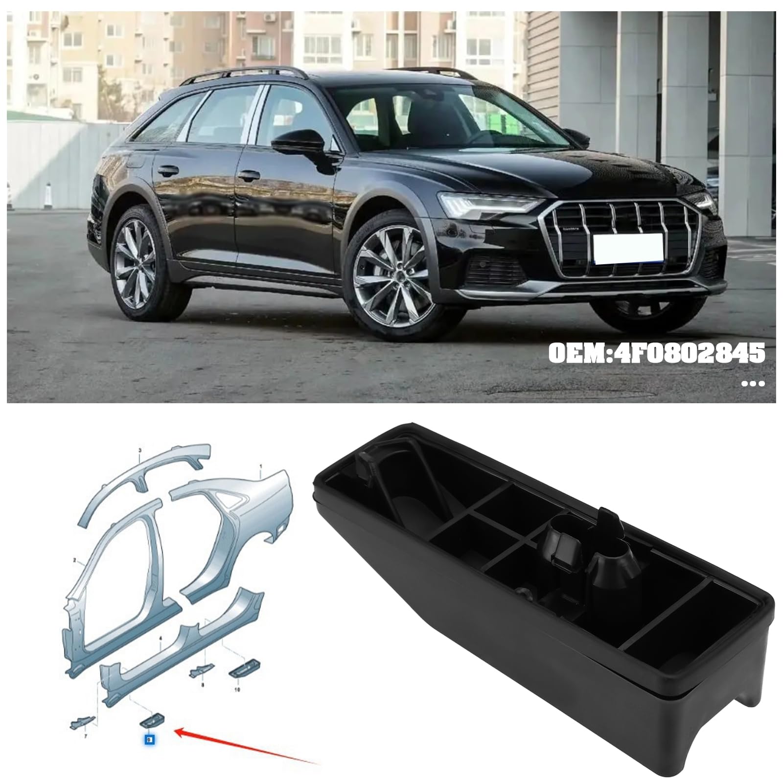 Support de Cric Avant pour Voiture Point de Levage à Bascule Avant Point de Levage Avant Gauche Droit Compatible avec Audi A6 4F 4F0802845 2005-2011