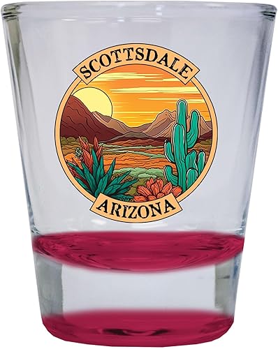 Miniatura 10 de R and R Imports Scottsdale Arizona Design A Souvenir - Vaso de chupito redondo transparente de 1.5 onzas
