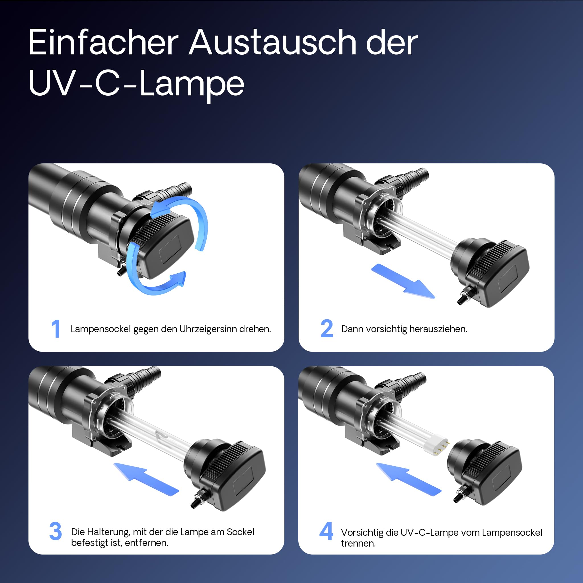 SunSun CUV-672 Teichklärer 8000 l/h / 72 W UVC, Vorklärgerät für Teichfilter & Teichpumpe, Wasserklärer mit UV-Lampe, Lichtfilter zur Algenbekämpfung