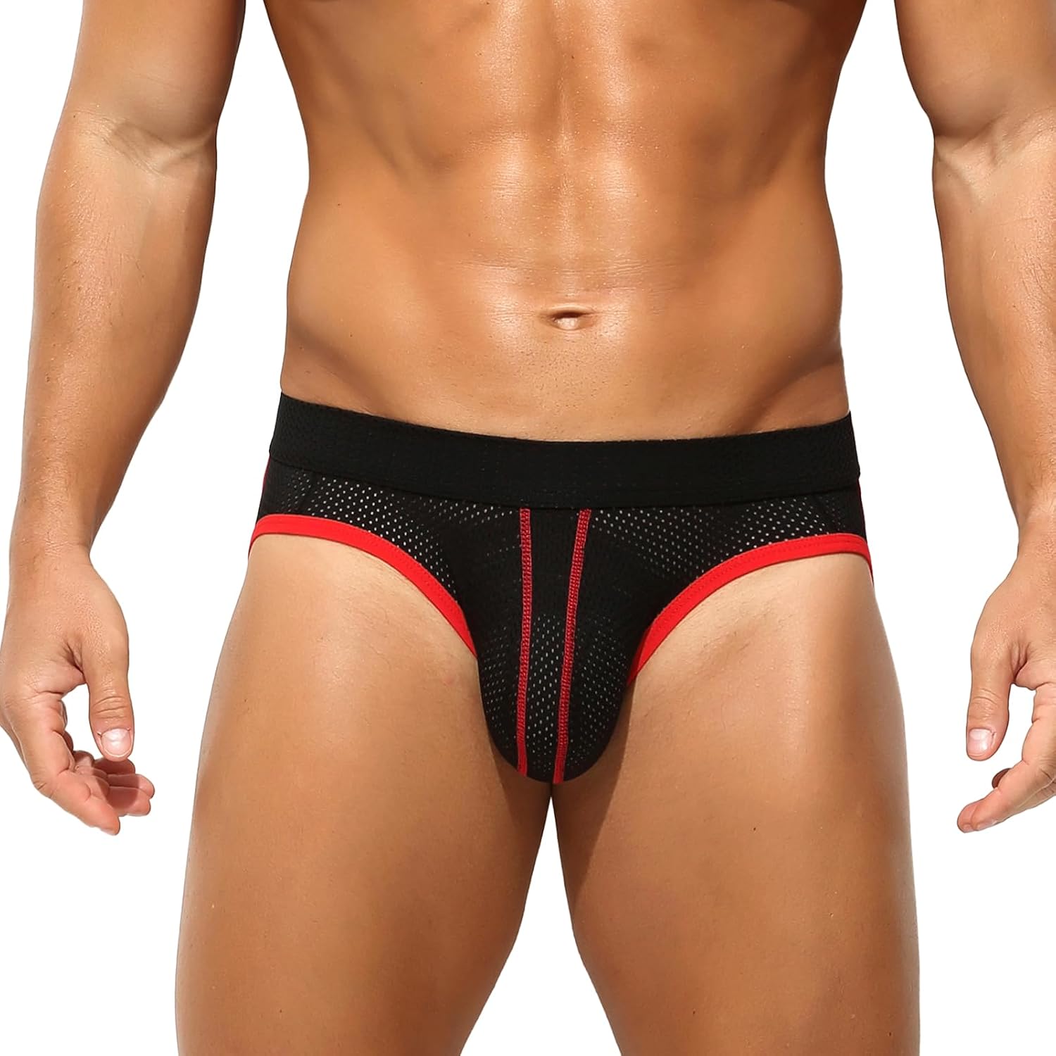 KAREN SPACE Men's Jock Strap Sexy Underwear, Mens Breathable Mesh Jockstraps Athletic Supporter Sports Underwear