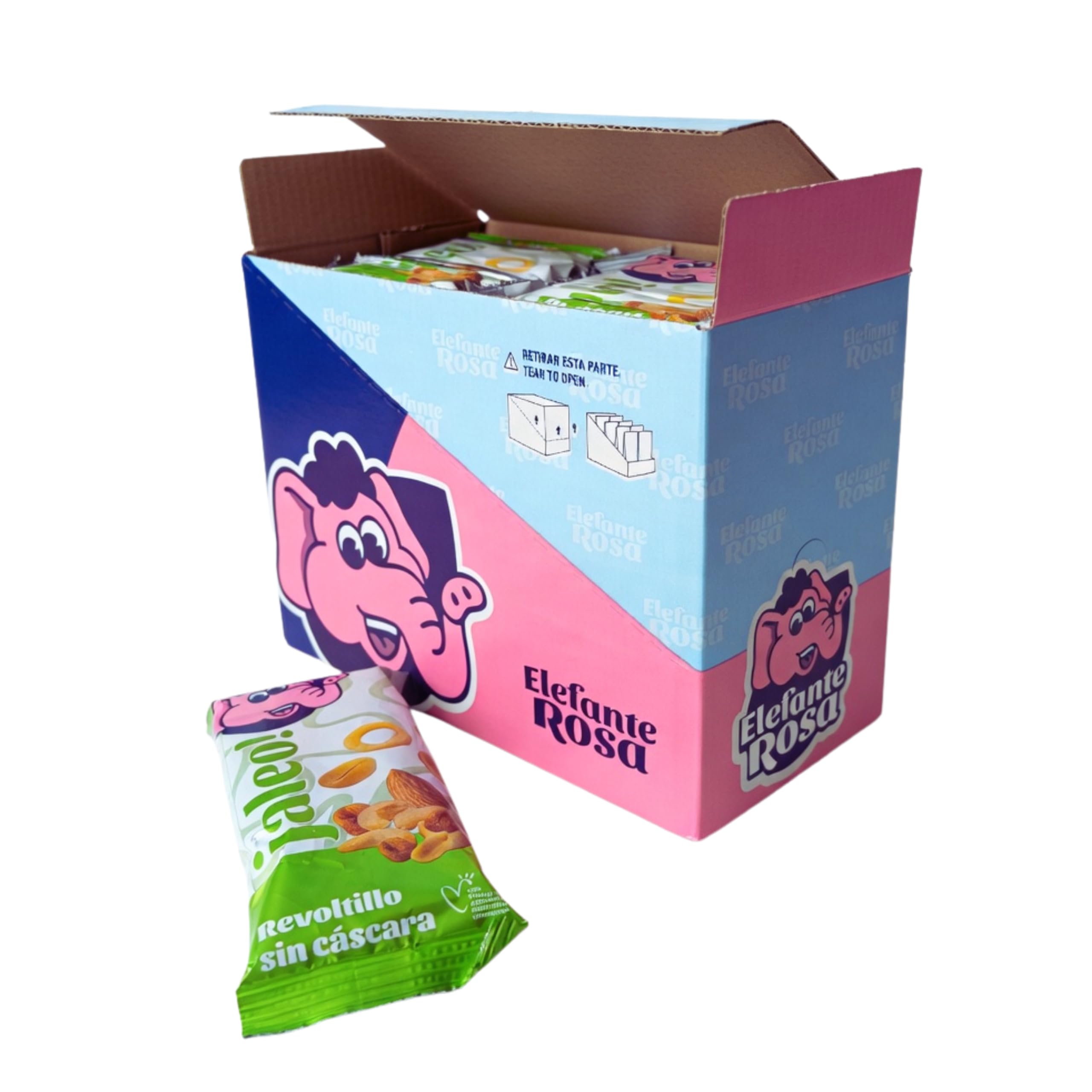 Cocktail de Frutos Secos Sin Cáscara · El Elefante Rosa Desde 1985 · Caja Expositora 12 Uds 90g · Aperitivos y Fiestas