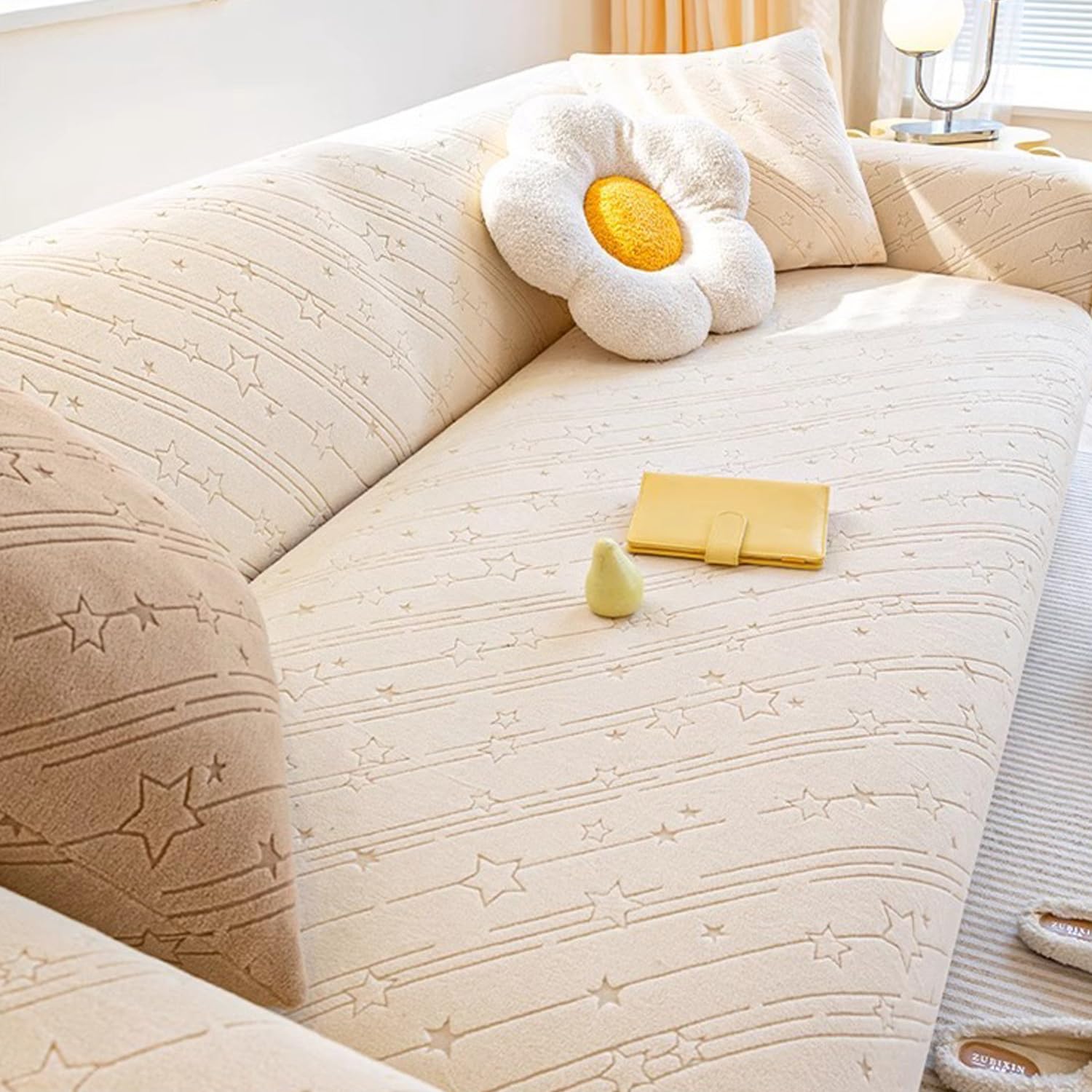 Housse de canapé extensible jacquard lavable contre les griffures de chat et chien