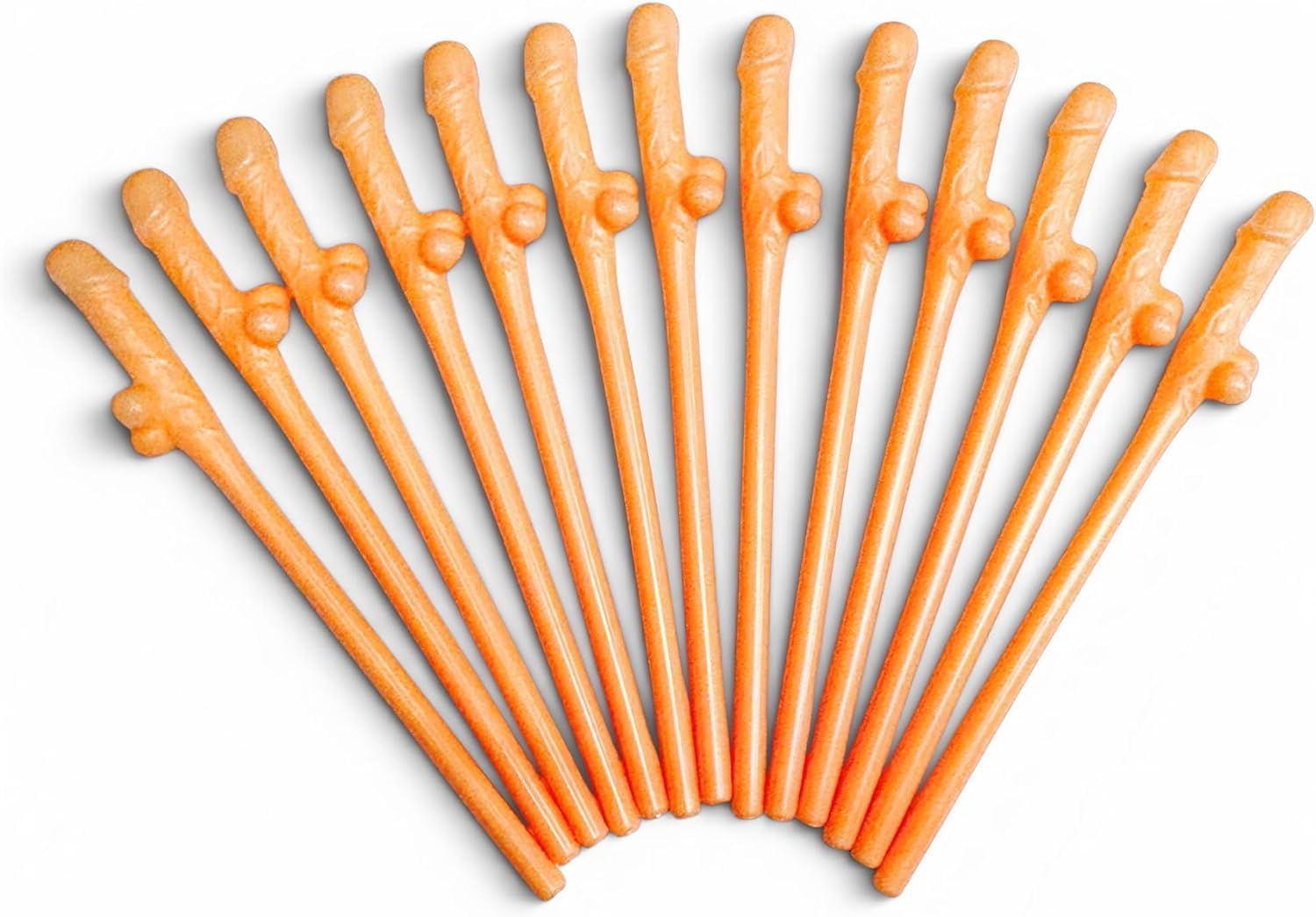 Escape Central Natural Willy Straws Pack of 12 Reusable Plastic Novelty Party Straws, Hen Party Drink Accessories Girls Night Fun Birthday Event Table Props & Cheeky Party Bag Supplies 19cm