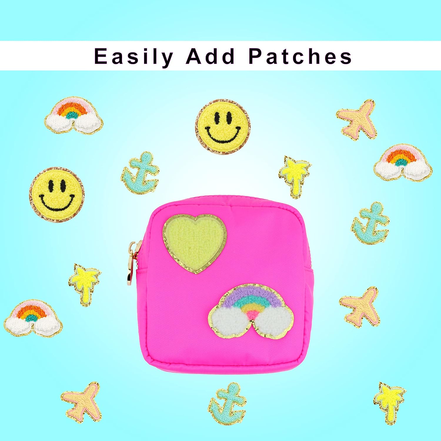 DANCOUR Small Makeup Bag For Purse - Makeup Bag Small Cosmetic Bag For Purse - Mini Pouch Travel Makeup Bag Zipper Pouches - Mini Cosmetic Bag For Purse Organizer For Women and Girls (Pink)