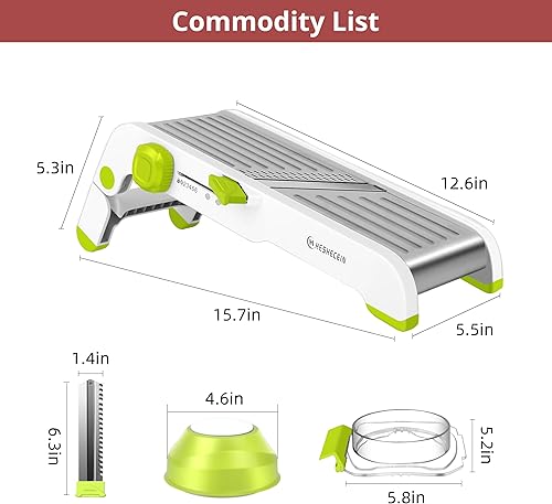 Miniatura 8 de Cortadora de alimentos de mandolina para cocina, picadora profesional de verduras de acero inoxidable, picadora de alimentos, rebanadora de verduras