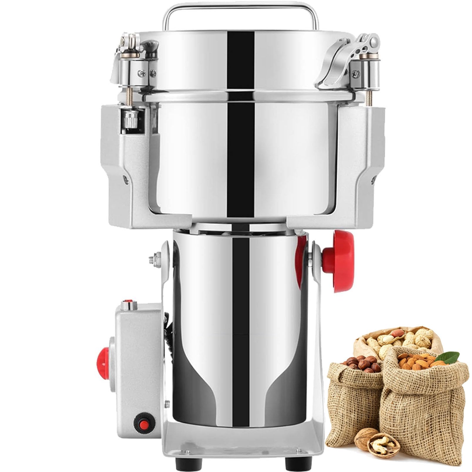 Mulino per Macinare Cereali per Erbe In Acciaio Inossidabile, Mulino Elettr | Macina Spezie 1500 W In Acciaio Inossidabile 304 Ad Alta Velocità 28000 Giri/min. Mulino Elettrico per Farina(1000ml)