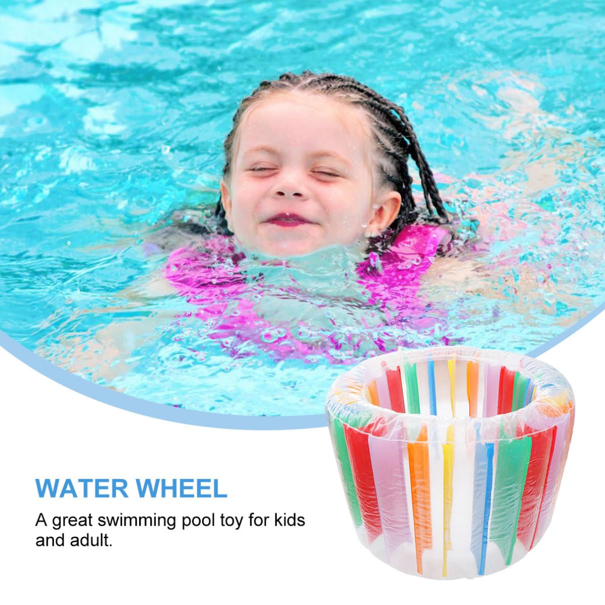 Hohopeti Juguete Inflable de PVC para Piscina y Césped, Rodillo Flotante Colorido y Plegable para Niños y Niñas, Adecuado para Juego Acuático en Interiores y Exteriores