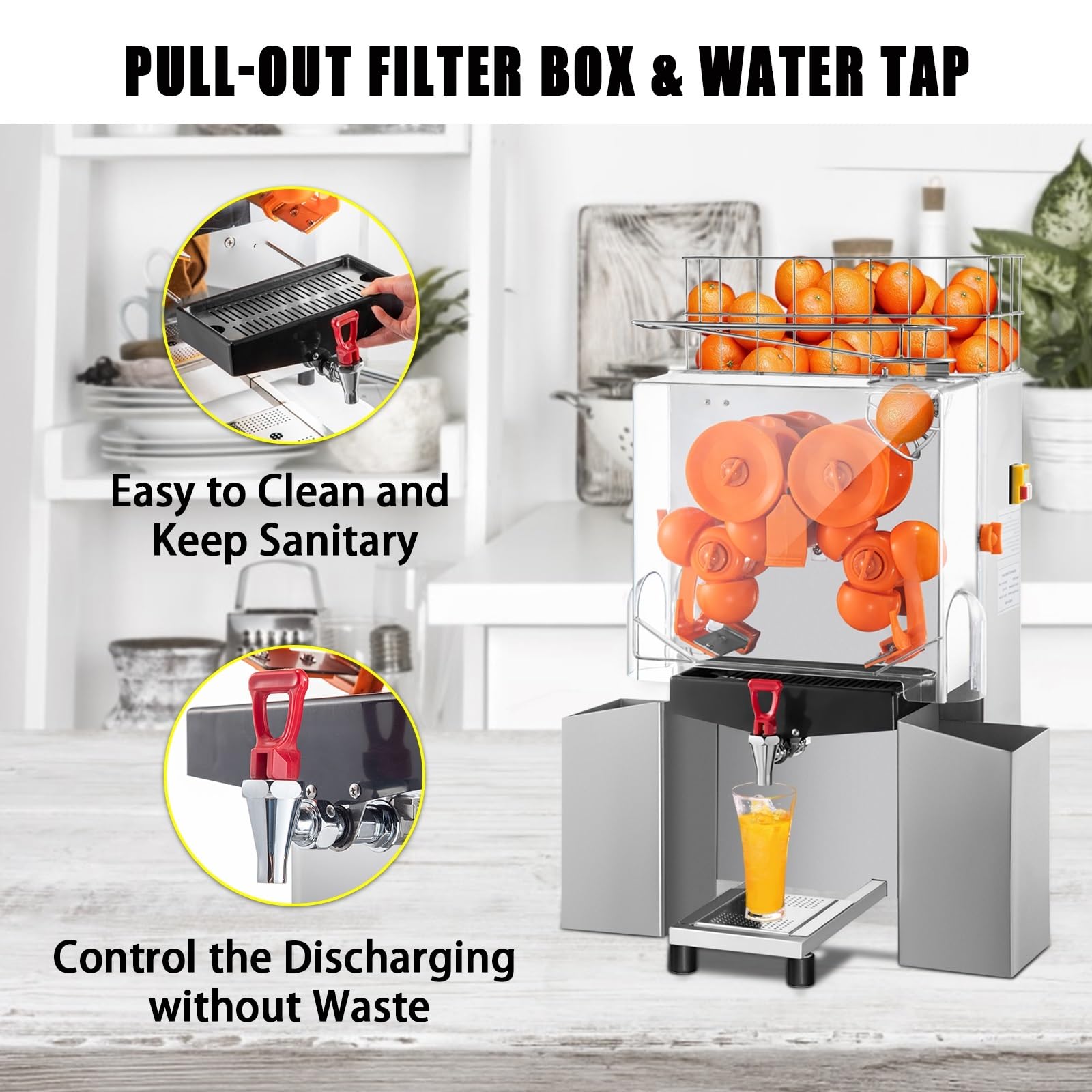 Máquina eléctrica para Exprimir Zumo de Naranja, exprimidor portátil eficiente, batidora, mezcladora de Alimentos Frescos, exprimidor para Uso doméstico y Comercial,