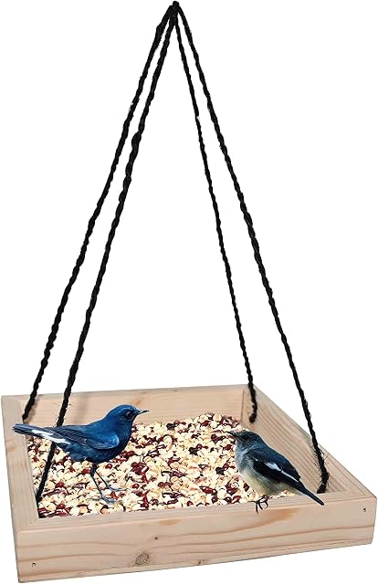 Ram© Wooden Wood Wild Bird Feeding Tray Hanging Bird Seed Feeder Trays 25CM
