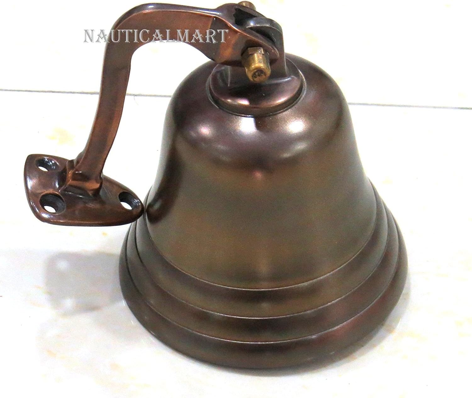 4" Antique Copper Finish Ship Bell Nautical Decor Hanging