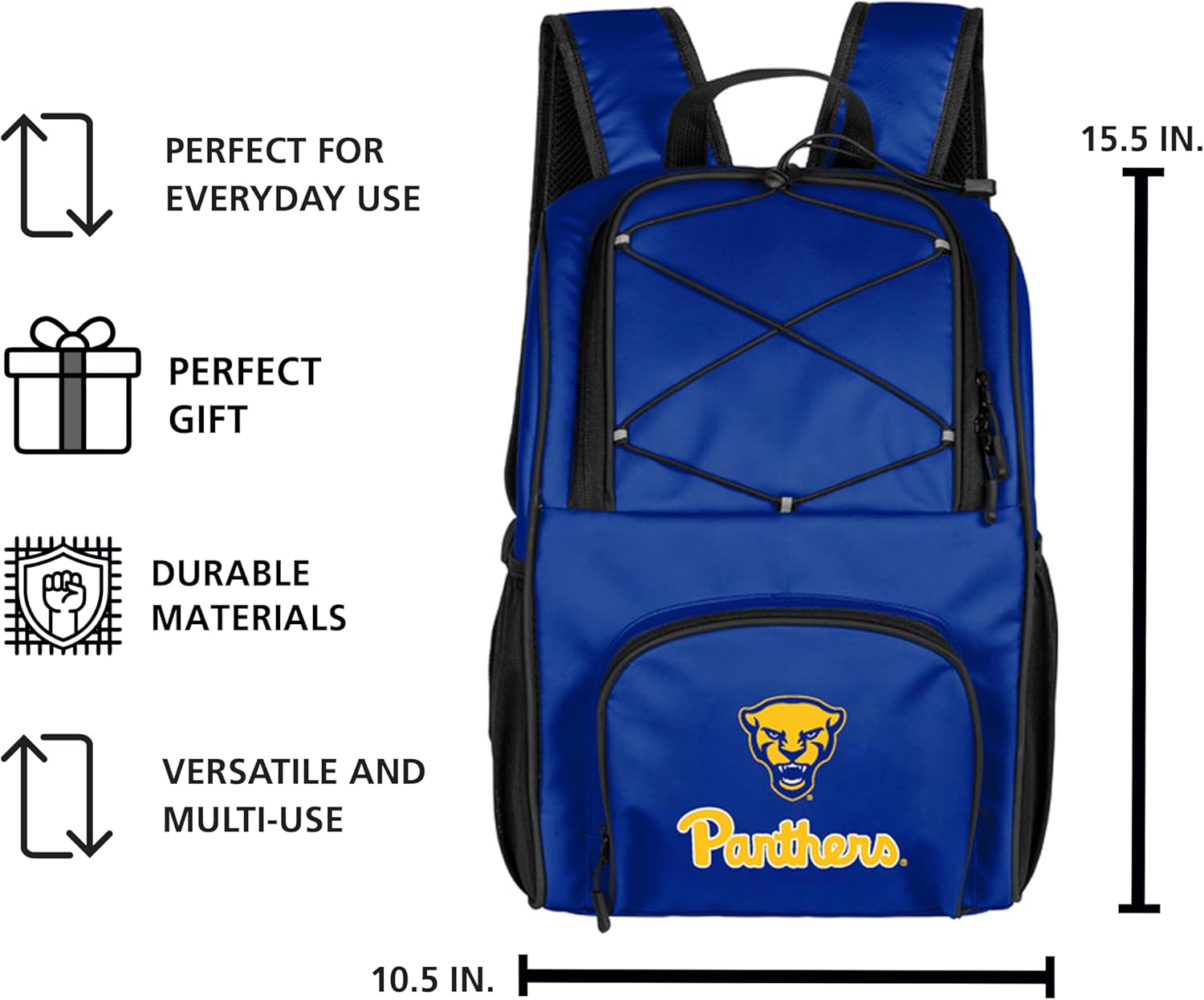 Logo Brands NCAA 24-Can Flex Backpack Cooler – Leak-Proof Lining, Bungee Cord Top & Shoulder Straps – Portable Cooler for Tailgates, Beach & Outdoor Events