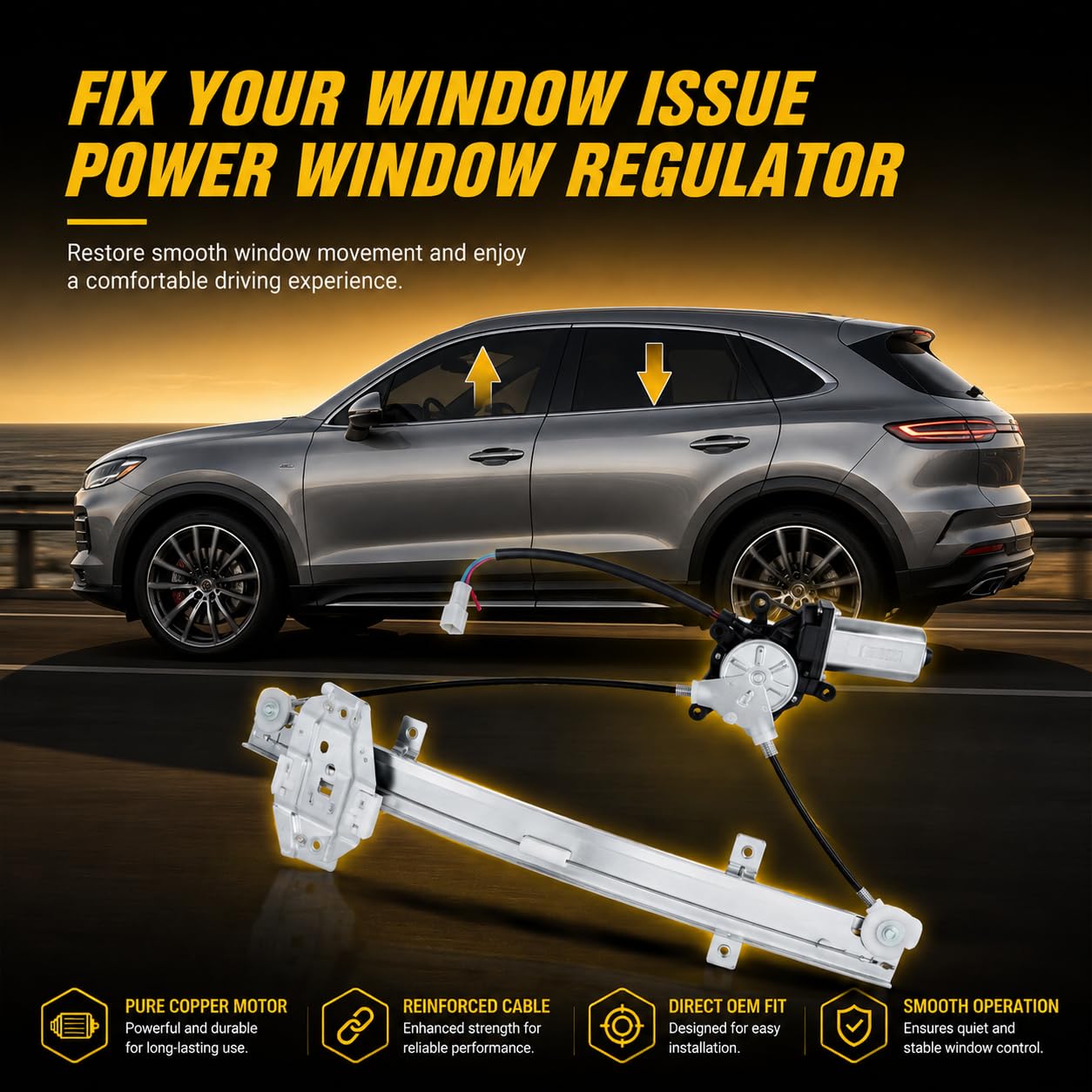 Front Left Power Window Regulator Without Motor For Hyundai Sonata image 5