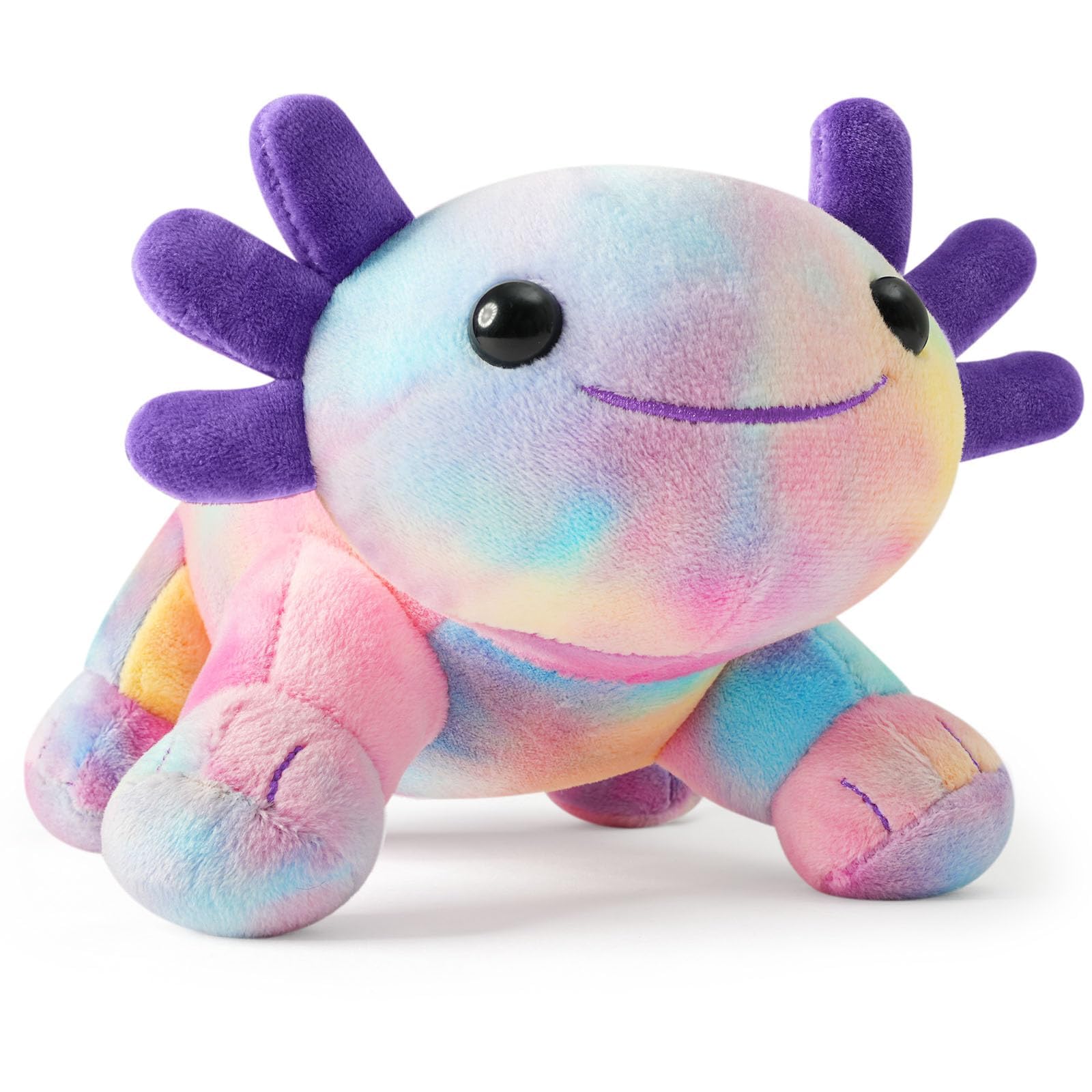 Axolotl Plush Toy, 10.8” Soft Cute Axolotl Stuffed Cotton Plush Pillow Kawaii Salamander Animal for Boys Girls Kids Gift (Multicolored)