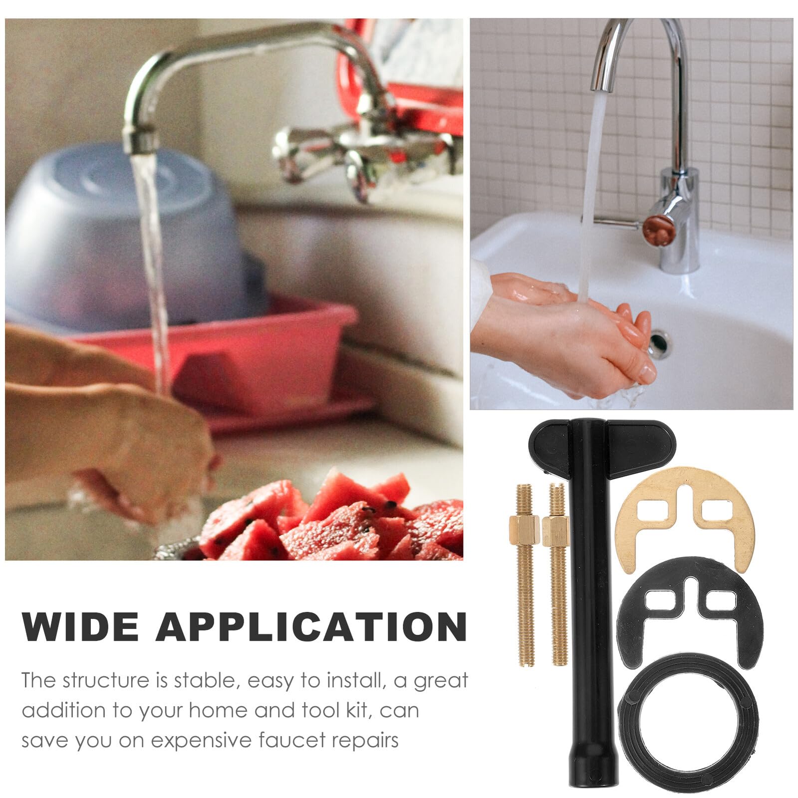 Kit de Montaje Acero Inoxidable para Fijación de Grifo de Cobre Forma de Herradura Fácil de Instalar para Reparación de Grifos en Lavabo y Cocina
