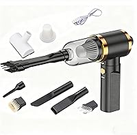 Vista 2 de Aspiradora portátil inalámbrica para automóvil, aspiradora de mano inalámbrica con batería recargable de 70 minutos, batería de 45000 mAh