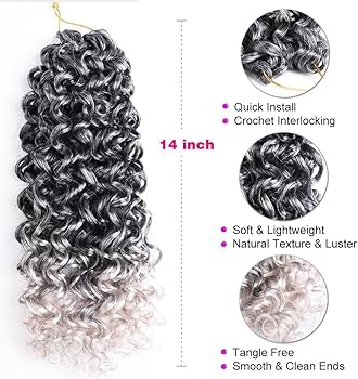 Amazon.com : Silke Grey Curly Gogo Curl Ocean Wave Crochet Braids