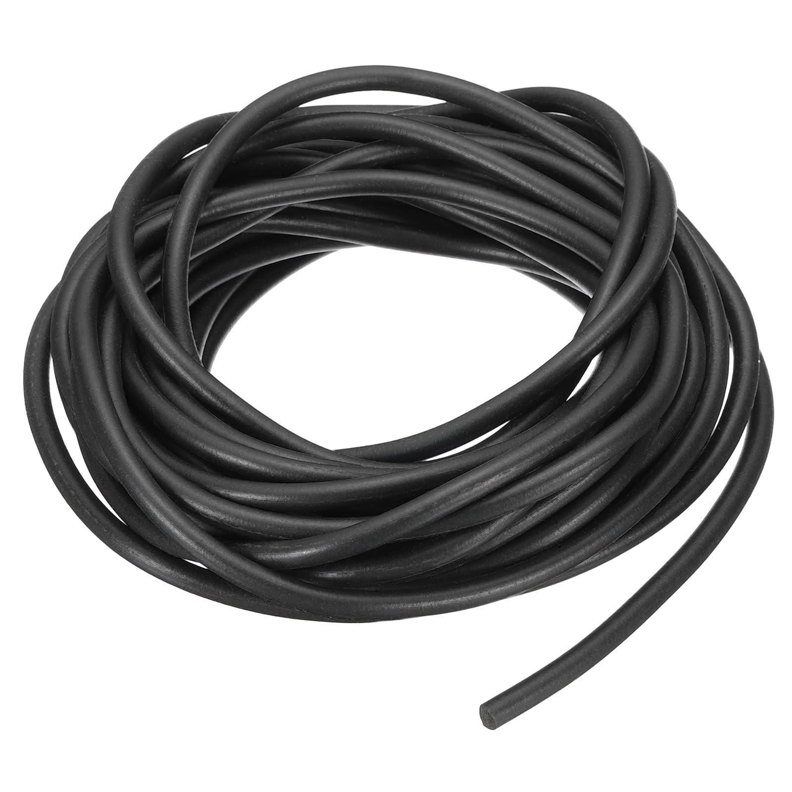 PATIKIL Silicone Foam Seal Strip 5mm Dia 7.5 M(24.6 Ft) Long, Round High Density Solid Sponge Rubber Weather Seal Strip for DIY Warehouse Concrete Joints Wall Cracks, Black