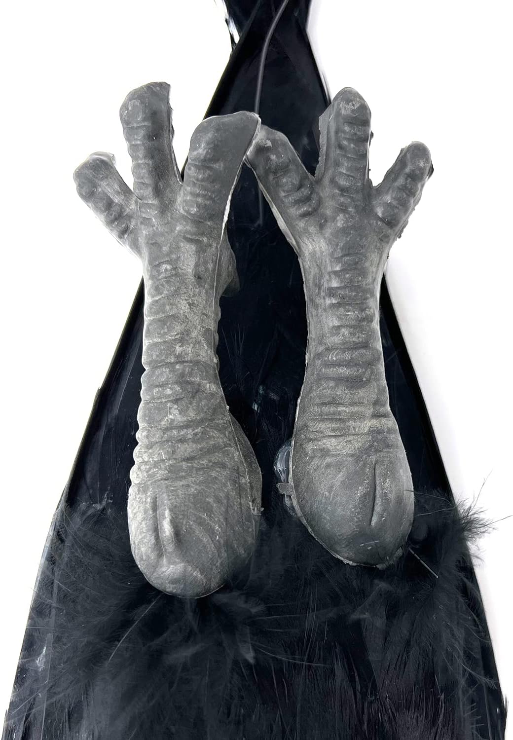 Get Rid of Crows - 2 Pack Realistic Lifesize Large Black Feathered Crows Decoy 17 inch