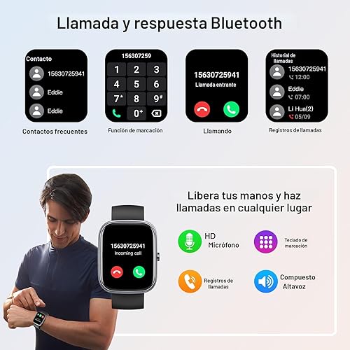 Miniatura 3 de Reloj inteligente para hombres y mujeres, reloj inteligente HD 2025 de 1.91 pulgadas (respuesta/hacer llamadas), más de 112 modos deportivos,
