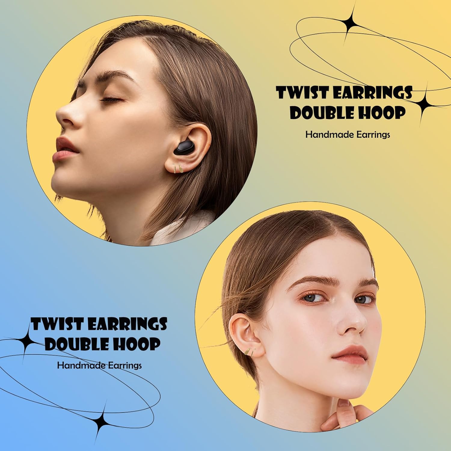 Spiral Hoop Twist Double Earrings,Sterling Silver Handmade Cartilage Piercing,Double Piercing Earrings for Women Christmas Birthday Gift - Image 5