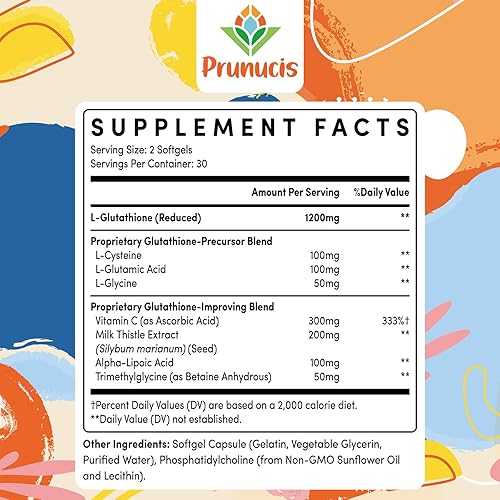 Miniatura 2 de Glutatión liposomal de 2400 mg, L-glutatión reducido, suplemento de glutatión con vitamina C, antioxidantes principales, absorción mejorada,